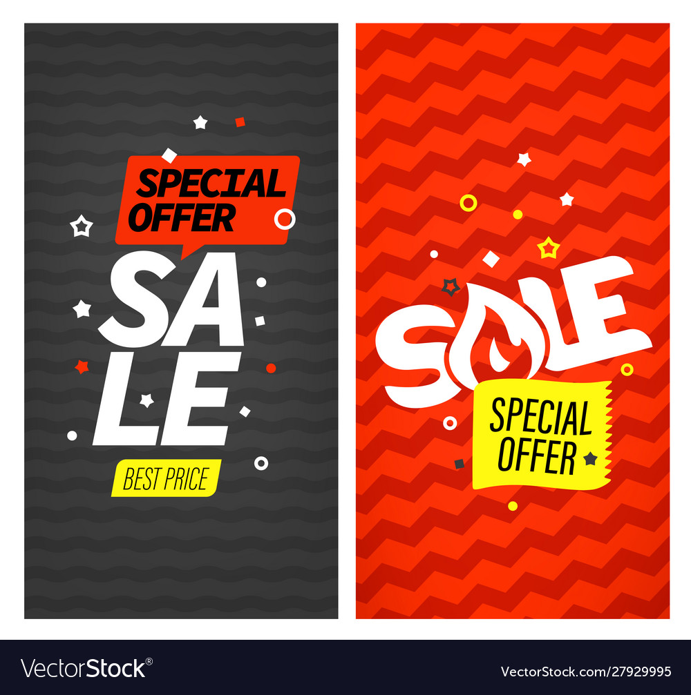 Vertical banners sale special offer Royalty Free Vector