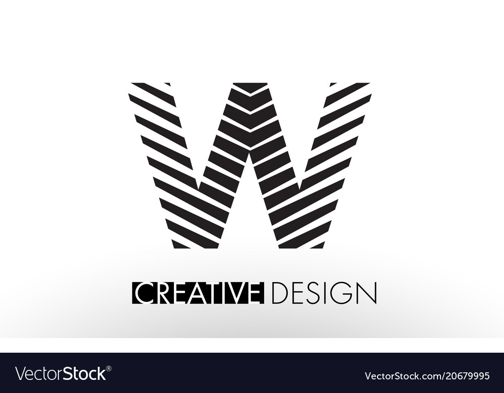 W Linien Brief Design mit kreativen eleganten Zebra