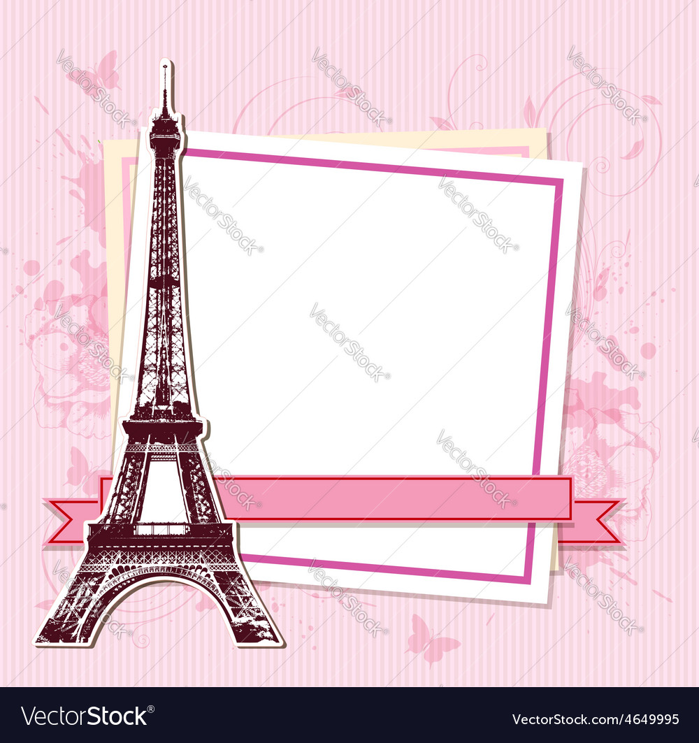 White frame with paris and the eiffel tower