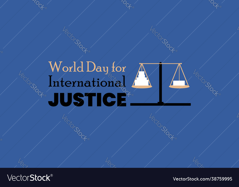 World day for international justice judge logo Vector Image