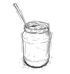 Jam in jar cartoon coloring page Royalty Free Vector Image