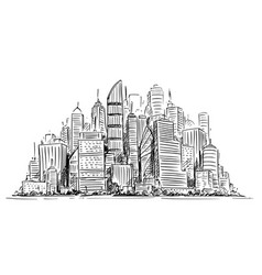 Panoramic city Royalty Free Vector Image - VectorStock