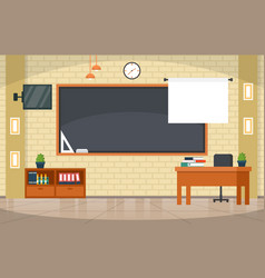 Empty classroom interior education high school Vector Image