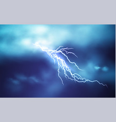 Realistic lightning effect isolated on clear dark Vector Image