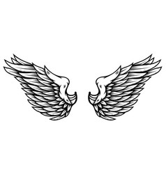 Eagle wings in tattoo style isolated on white Vector Image