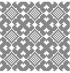 Cross stitch black and white seamless pattern Vector Image