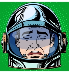 Emoticon sadness tears Emoji face man astronaut Vector Image