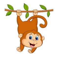 Cute monkey cartoon hanging Royalty Free Vector Image