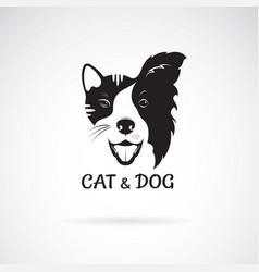 Dog and cat face design on a white background pet Vector Image