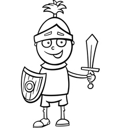 Cute little boy in bath coloring page Royalty Free Vector