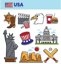 Welcome to usa travel poster for america tourism Vector Image