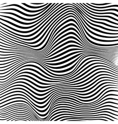 Abstract black and white stripes waves background Vector Image