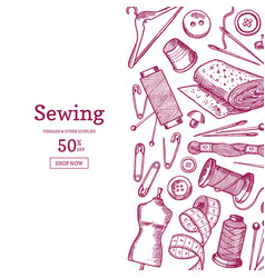 Set of hand drawn sewing elements piles Royalty Free Vector