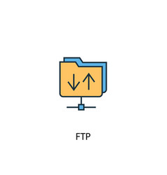 Ftp file transfer protocol computer icon symbol Vector Image