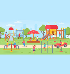 Kindergarten kids playground empty children area Vector Image