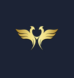 Star eagle gold logo Royalty Free Vector Image