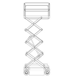 Scissor lift concept outline Royalty Free Vector Image