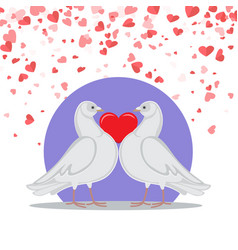 Greeting card with Two cute Cartoon Birds Vector Image