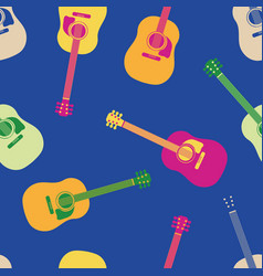 Acoustic guitar seamless pattern background Vector Image