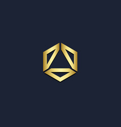 Square line gold geometry logo Royalty Free Vector Image
