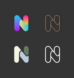 Nb n b swoosh letter logo design with modern Vector Image