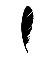 Feathers Pen Black Icon Silhouette Logo Goose Vector Image