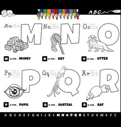 Educational alphabet letters set coloring book Vector Image