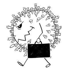 Funny cartoon crazy coronavirus covid-19 virus Vector Image