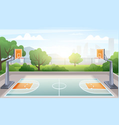 Street basketball on city outdoor court Royalty Free Vector