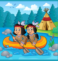 Cute native american indian girl Royalty Free Vector Image