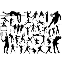 Set track and field athletes silhouettes Vector Image