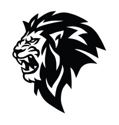 Angry lion head roaring logo mascot icon Vector Image