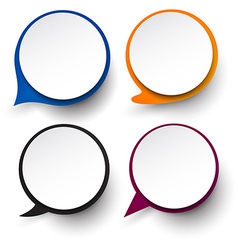 Paper set of round speech bubble Royalty Free Vector Image