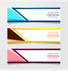 Abstract design banner web template with three Vector Image