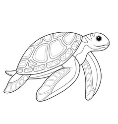 Sea turtle coloring for adults Royalty Free Vector Image