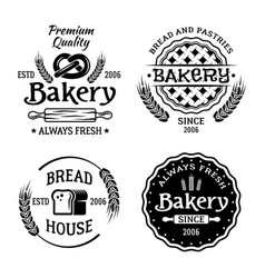 Bakery and pastries monochrome emblems Royalty Free Vector