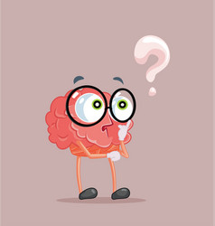 Brain and question marks - questions Royalty Free Vector