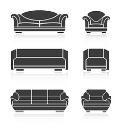 Sofa icon set Royalty Free Vector Image - VectorStock