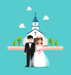 Cartoon bride and groom Royalty Free Vector Image