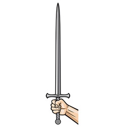 Sword In Hand Royalty Free Vector Image Vectorstock