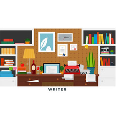 Flat design desktop workspace Royalty Free Vector Image