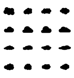 Black cloud icons set Royalty Free Vector Image