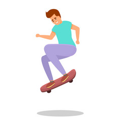 Skateboarding trick icon cartoon style Royalty Free Vector