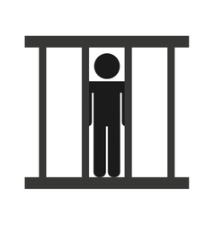 Man in jail silhouette Royalty Free Vector Image