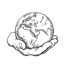 Hand Earth Vector Images Over 35 000