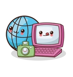 Isolated kawaii laptop design Royalty Free Vector Image