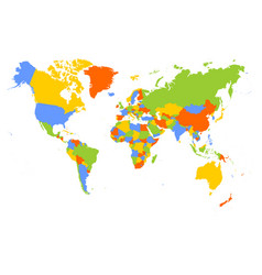 World map in blue color on white background high Vector Image