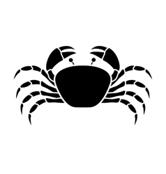 Black silhouette graphic with crab Royalty Free Vector Image