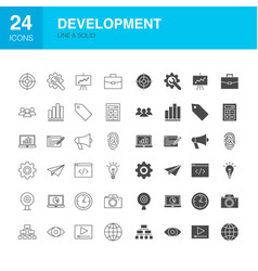 Startup line web glyph icons Royalty Free Vector Image
