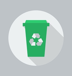 Recycle bin flat style Royalty Free Vector Image